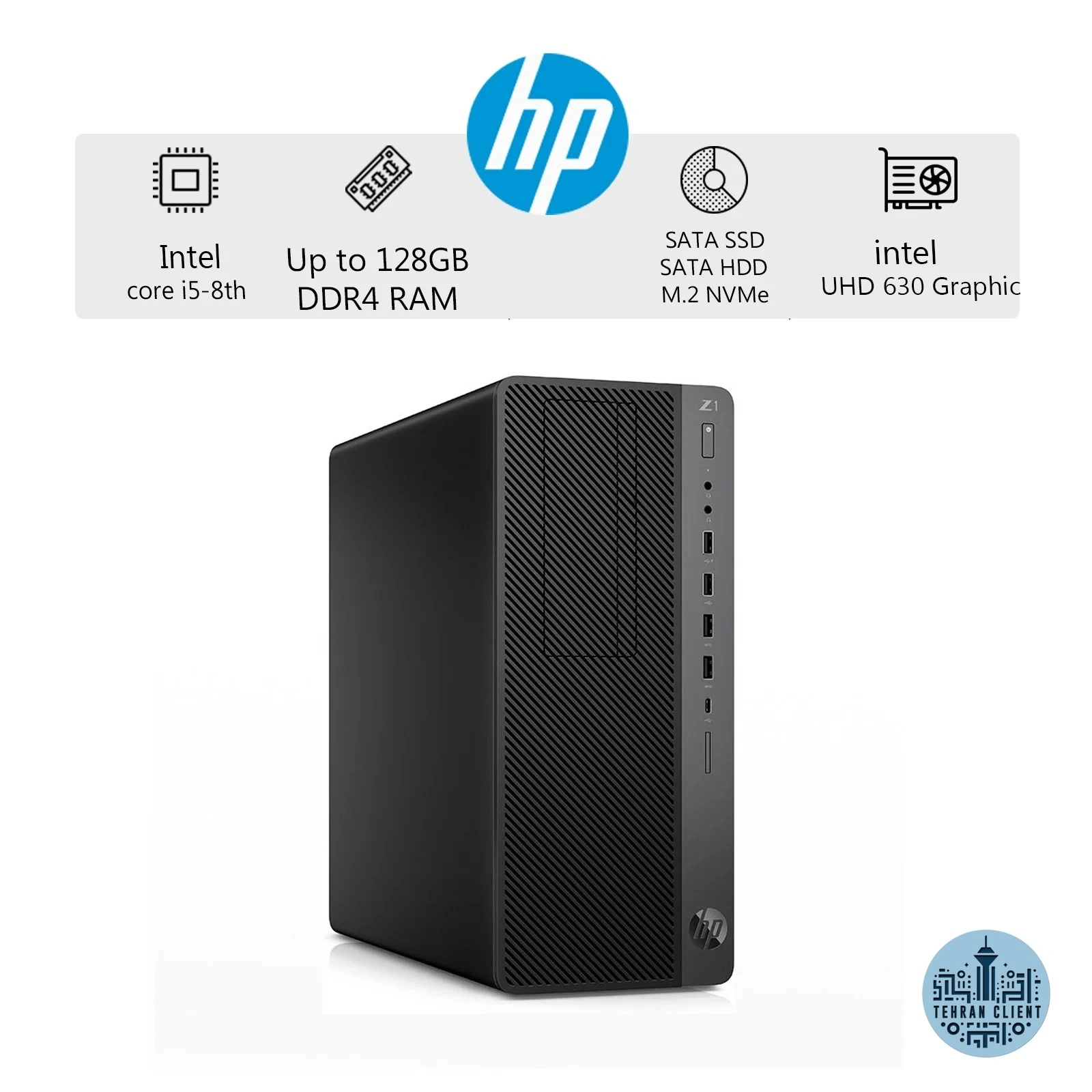 کامپیوتر دسکتاپ HP Z1 Entry Tower G5 (i5-8th gen) استوک